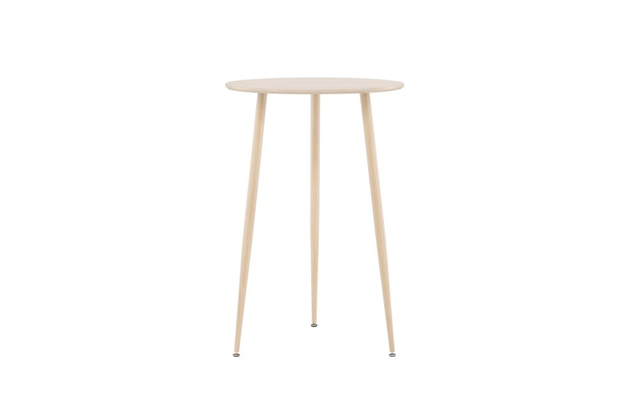 VENTURE DESIGN Plaza barbord, rund - hvidvasket MDF og stl (70)