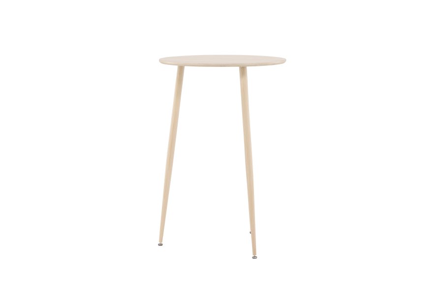 VENTURE DESIGN Plaza barbord, rund - hvidvasket MDF og stl (70)