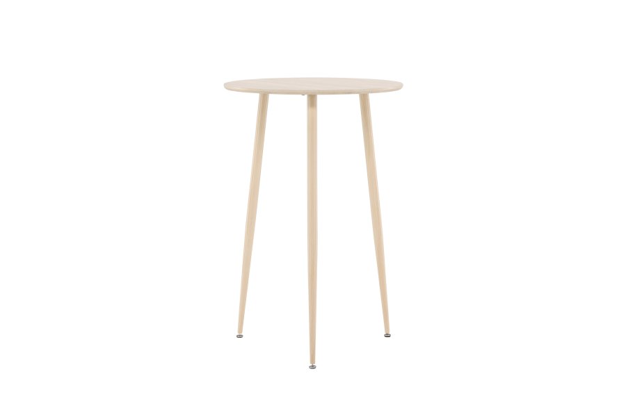 VENTURE DESIGN Plaza barbord, rund - hvidvasket MDF og stl (70)