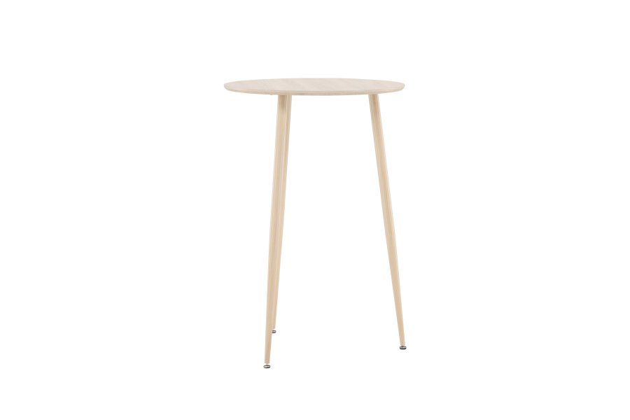 VENTURE DESIGN Plaza barbord, rund - hvidvasket MDF og stl (70)