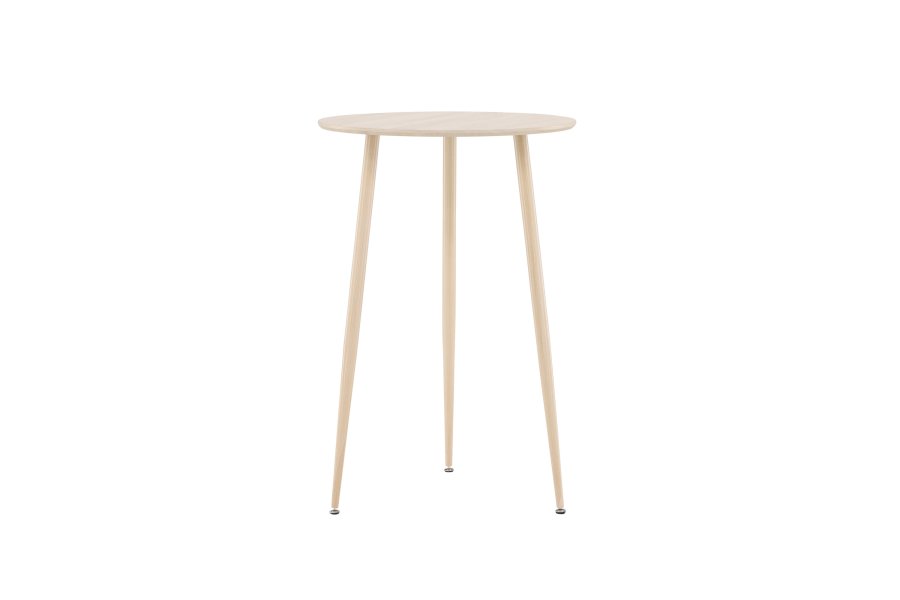 VENTURE DESIGN Plaza barbord, rund - hvidvasket MDF og stl (70)