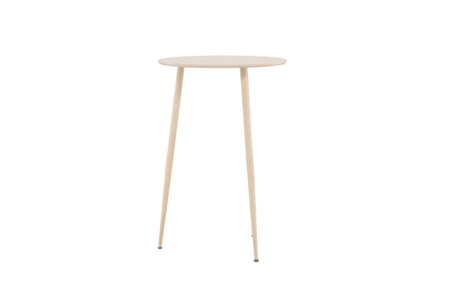 VENTURE DESIGN Plaza barbord, rund - hvidvasket MDF og stl (70)