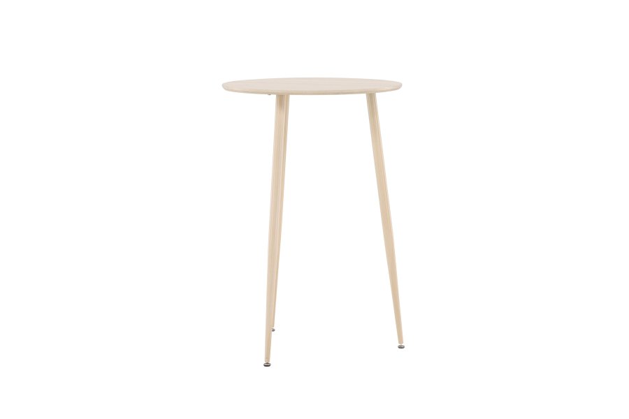 VENTURE DESIGN Plaza barbord, rund - hvidvasket MDF og stl (70)