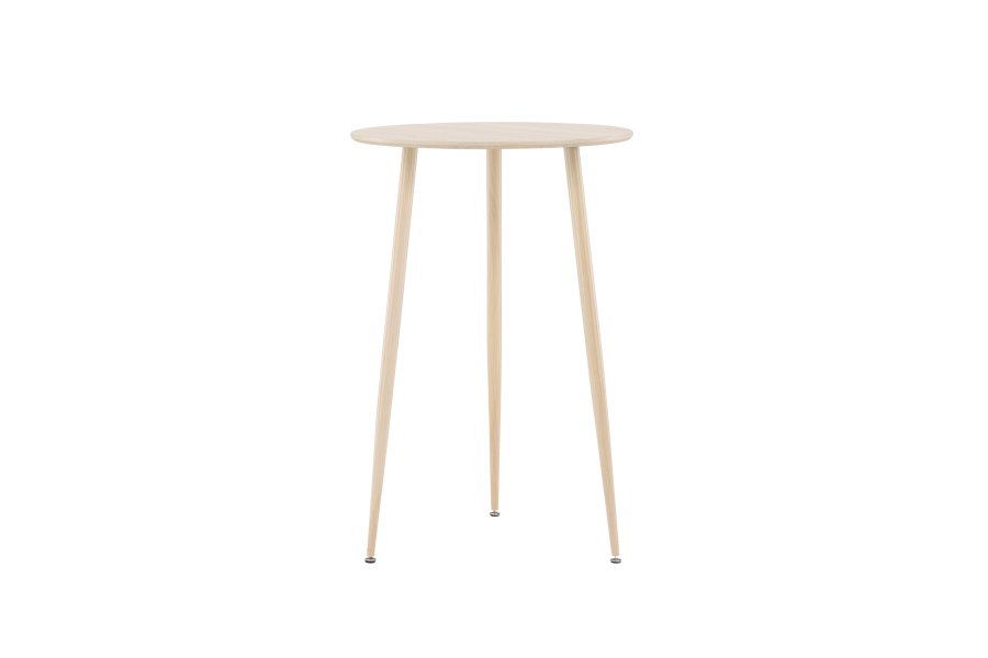 VENTURE DESIGN Plaza barbord, rund - hvidvasket MDF og stl (70)