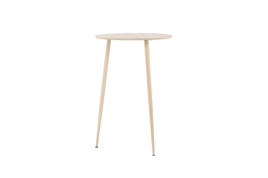 VENTURE DESIGN Plaza barbord, rund - hvidvasket MDF og stl (70)