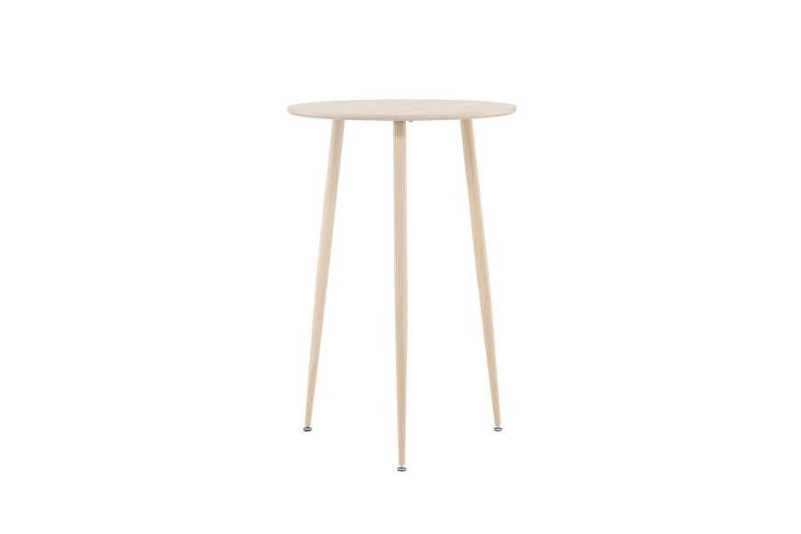 VENTURE DESIGN Plaza barbord, rund - hvidvasket MDF og stl (70)