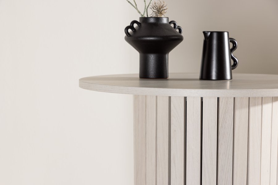 VENTURE DESIGN Härön barbord, runde - hvidvasket MDF og stl (70)