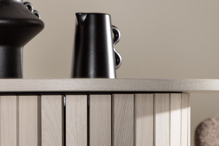 VENTURE DESIGN Härön barbord, runde - hvidvasket MDF og stl (70)