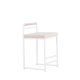 VENTURE DESIGN Opelika barstol, m. rygln og fodsttte - beige polyester fljl og hvid stl