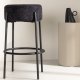 VENTURE DESIGN Tucson barstol, m. fodsttte - sort bouclé stof og stl