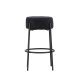 VENTURE DESIGN Tucson barstol, m. fodsttte - sort bouclé stof og stl