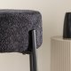VENTURE DESIGN Tucson barstol, m. fodsttte - sort bouclé stof og stl