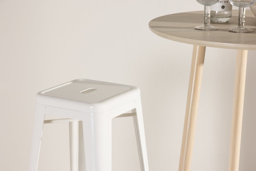 VENTURE DESIGN Tempe barstol, m. fodsttte - beige stl
