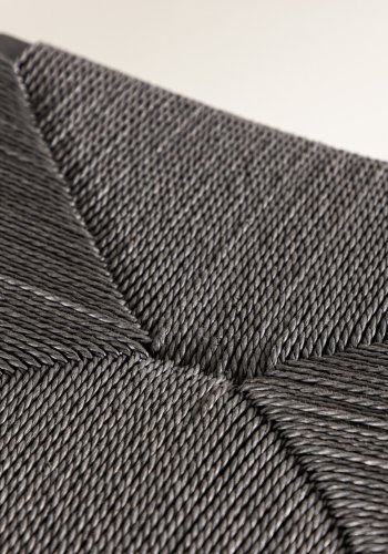 VENTURE DESIGN Polly barstol, m. fodsttte - sort reb og stl