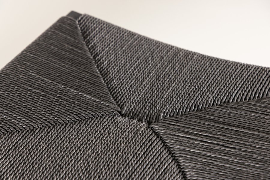 VENTURE DESIGN Polly barstol, m. fodsttte - sort reb og stl