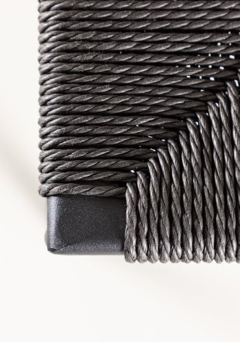 VENTURE DESIGN Polly barstol, m. fodsttte - sort reb og stl