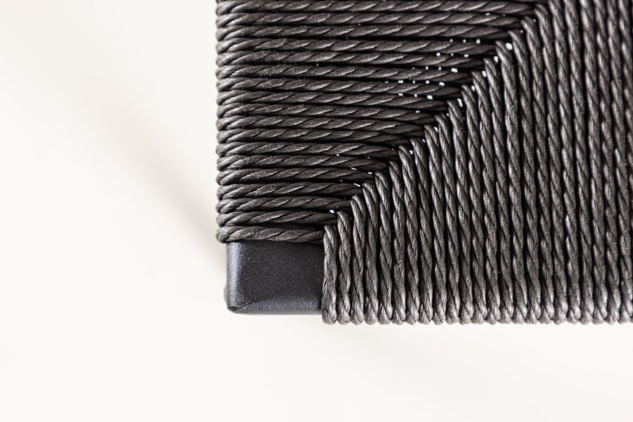 VENTURE DESIGN Polly barstol, m. fodsttte - sort reb og stl