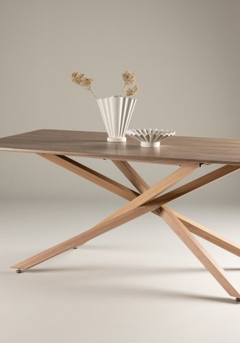 VENTURE DESIGN Piazza spisebord, rektangulr - mocca MDF og stl (90x180)