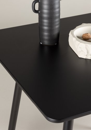 VENTURE DESIGN Polar spisebord, kvadratisk - sort MDF og stl (75x75)