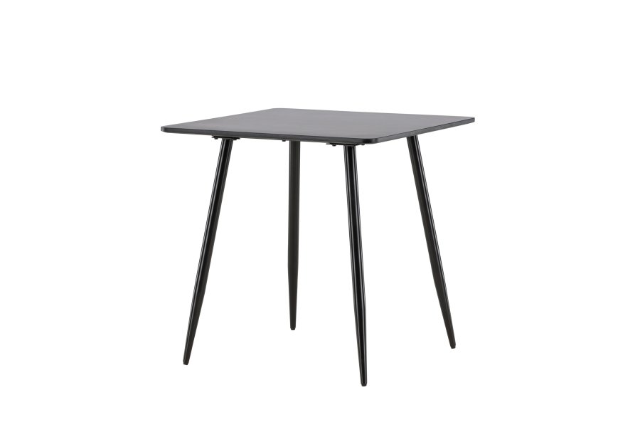 VENTURE DESIGN Polar spisebord, kvadratisk - sort MDF og stl (75x75)