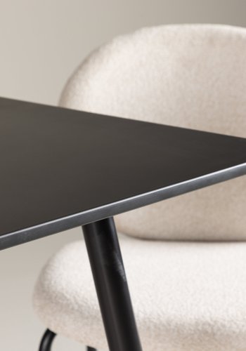 VENTURE DESIGN Polar spisebord, kvadratisk - sort MDF og stl (75x75)