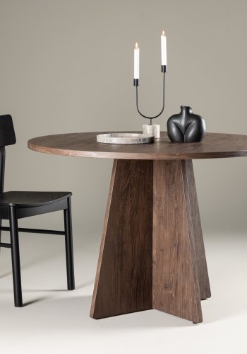 VENTURE DESIGN Bootcut spisebord, rund - mocca MDF (110)