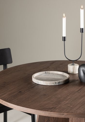 VENTURE DESIGN Bootcut spisebord, rund - mocca MDF (110)