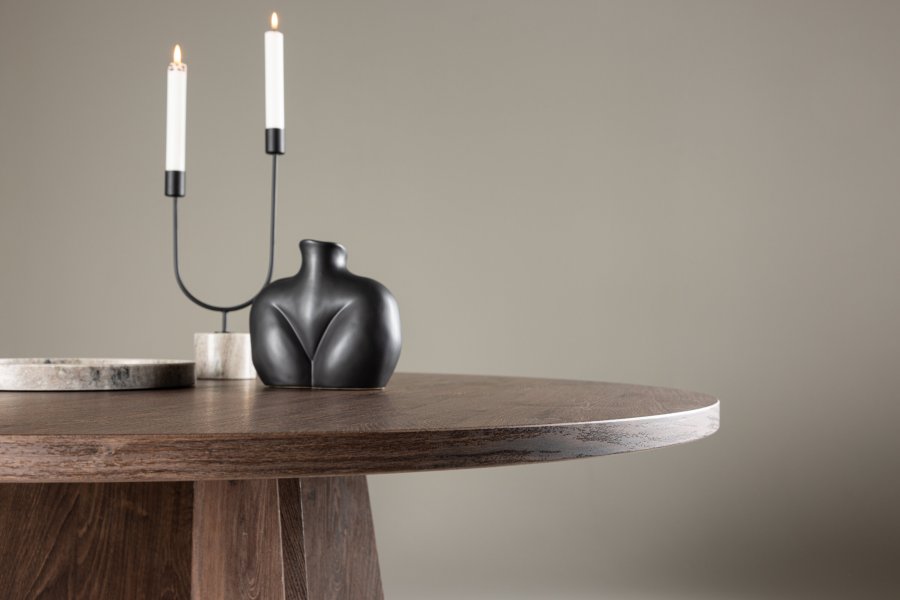 VENTURE DESIGN Bootcut spisebord, rund - mocca MDF (110)