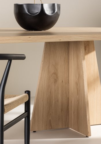 VENTURE DESIGN Bootcut spisebord, rektangulr - hvidvasket 3D-papir MDF (115x230)