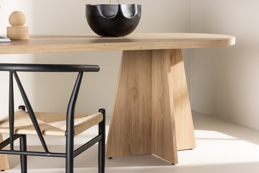 VENTURE DESIGN Bootcut spisebord, rektangulr - hvidvasket 3D-papir MDF (115x230)