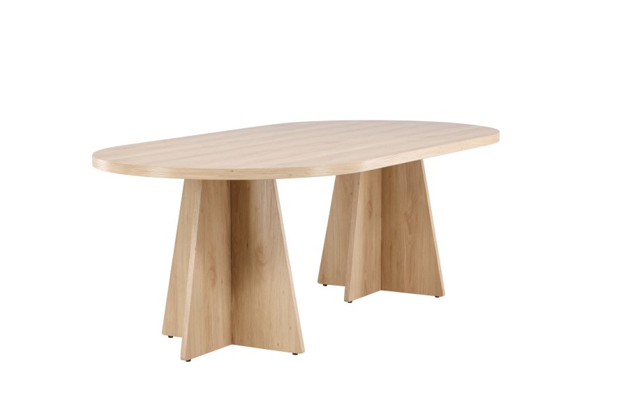 VENTURE DESIGN Bootcut spisebord, rektangulr - hvidvasket 3D-papir MDF (115x230)