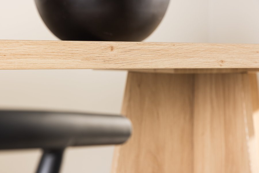 VENTURE DESIGN Bootcut spisebord, rektangulr - hvidvasket 3D-papir MDF (115x230)