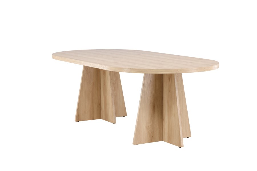 VENTURE DESIGN Bootcut spisebord, rektangulr - hvidvasket 3D-papir MDF (115x230)