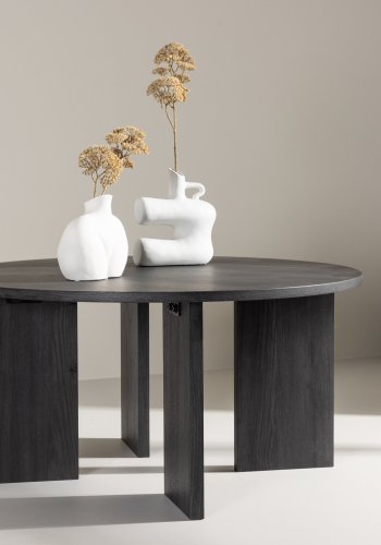 VIND COLLECTION Askerön sofabord, rund - sort MDF (80)