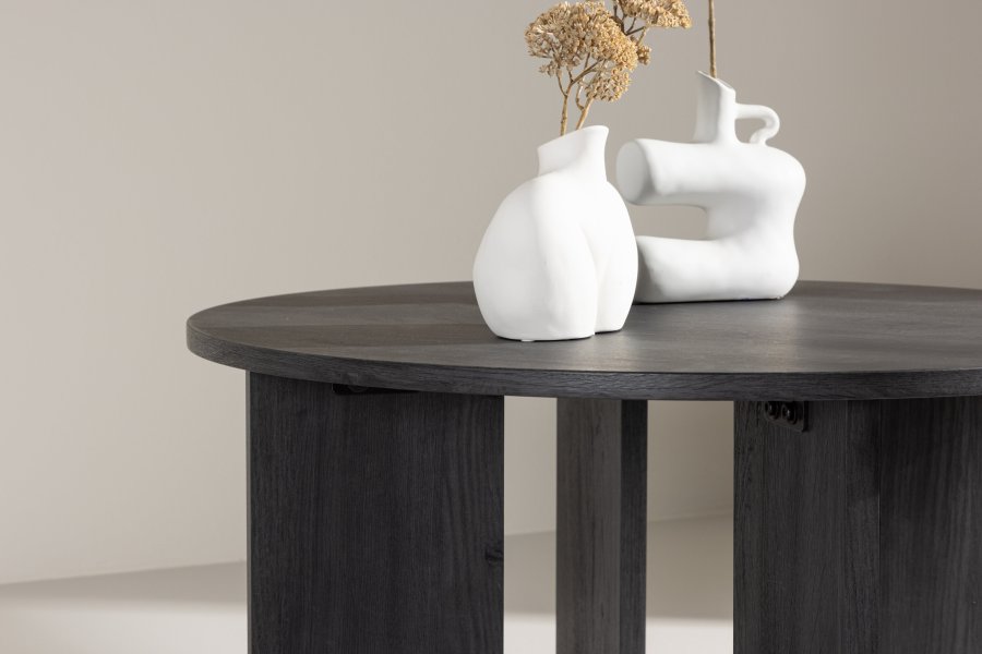 VIND COLLECTION Askerön sofabord, rund - sort MDF (80)