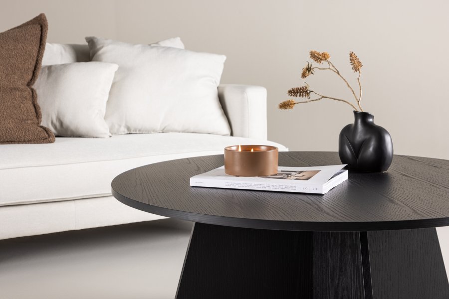 VENTURE DESIGN Bootcut sofabord, rund - sort MDF (10)