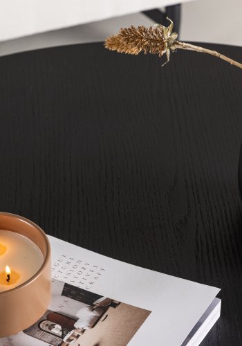 VENTURE DESIGN Bootcut sofabord, rund - sort MDF (10)