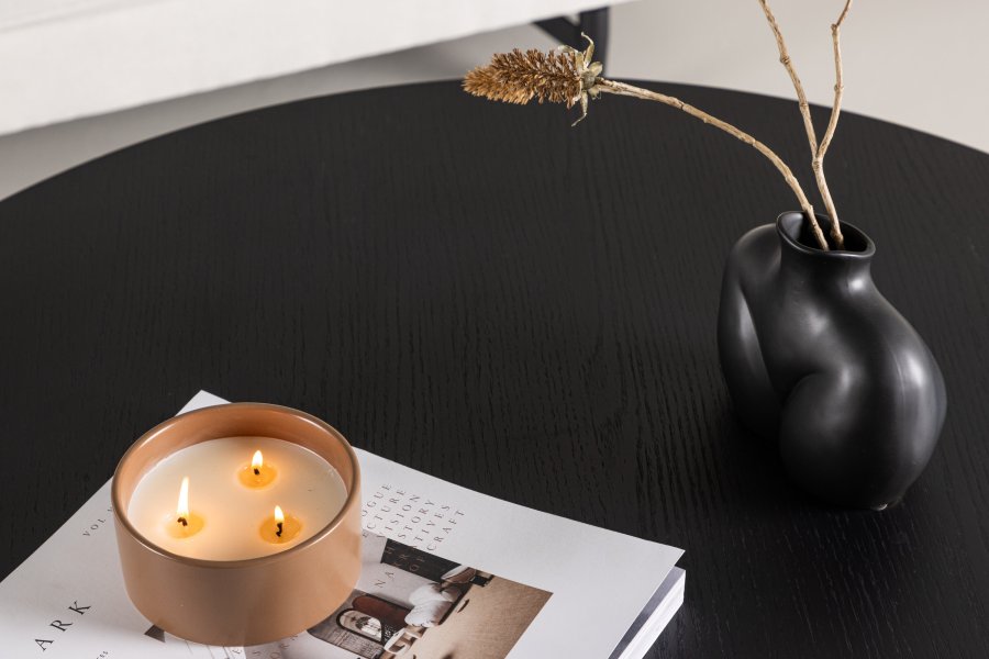 VENTURE DESIGN Bootcut sofabord, rund - sort MDF (10)