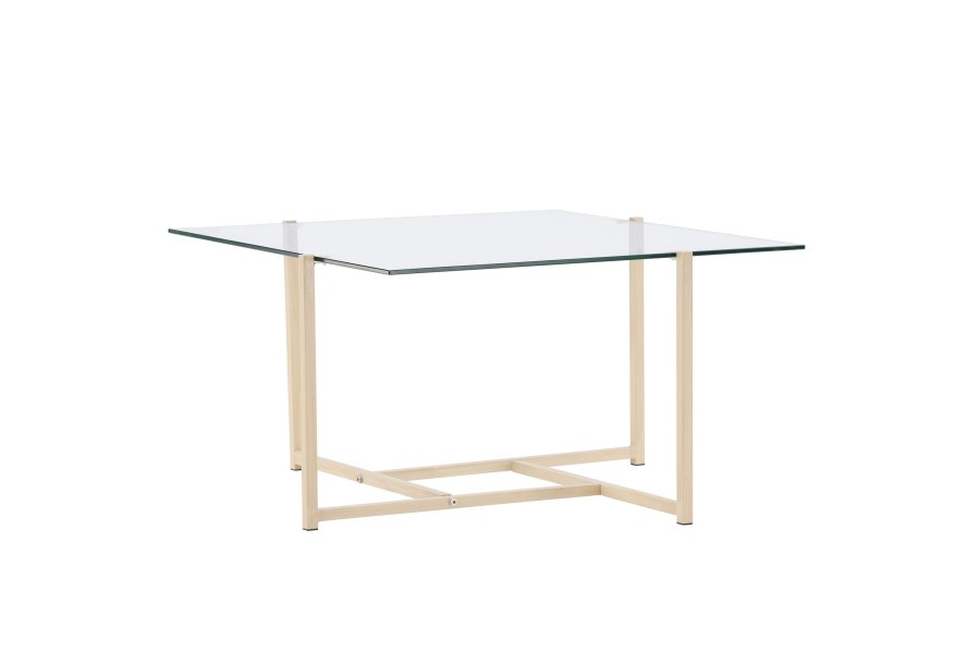 VENTURE DESIGN Hybrid sofabord, kvadratisk - glas og natur stl (80x80)