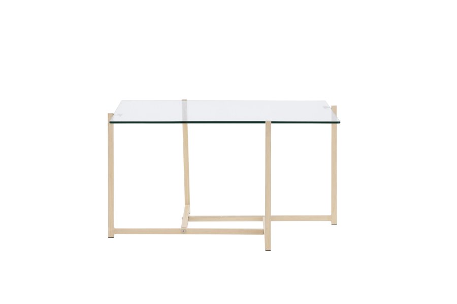 VENTURE DESIGN Hybrid sofabord, kvadratisk - glas og natur stl (80x80)