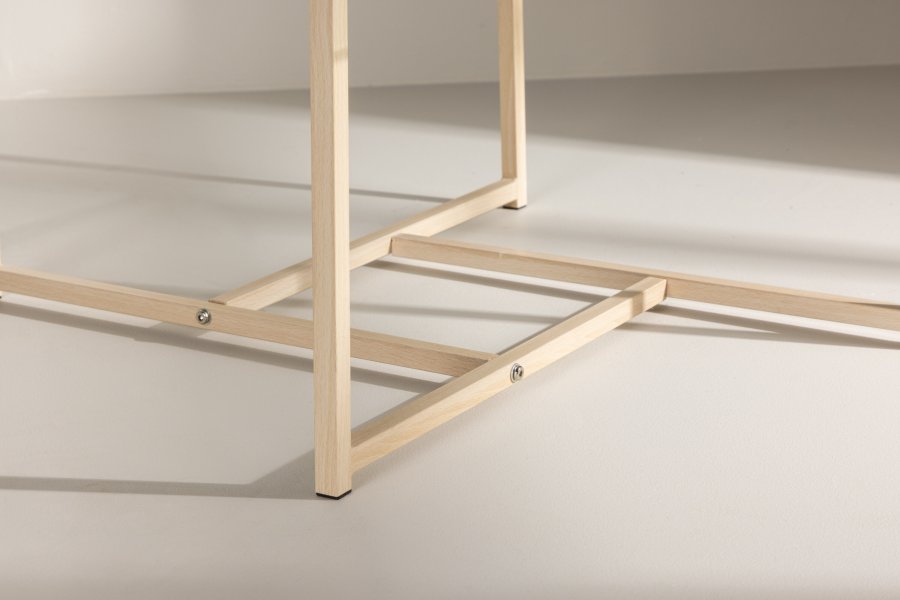 VENTURE DESIGN Hybrid sofabord, kvadratisk - glas og natur stl (80x80)