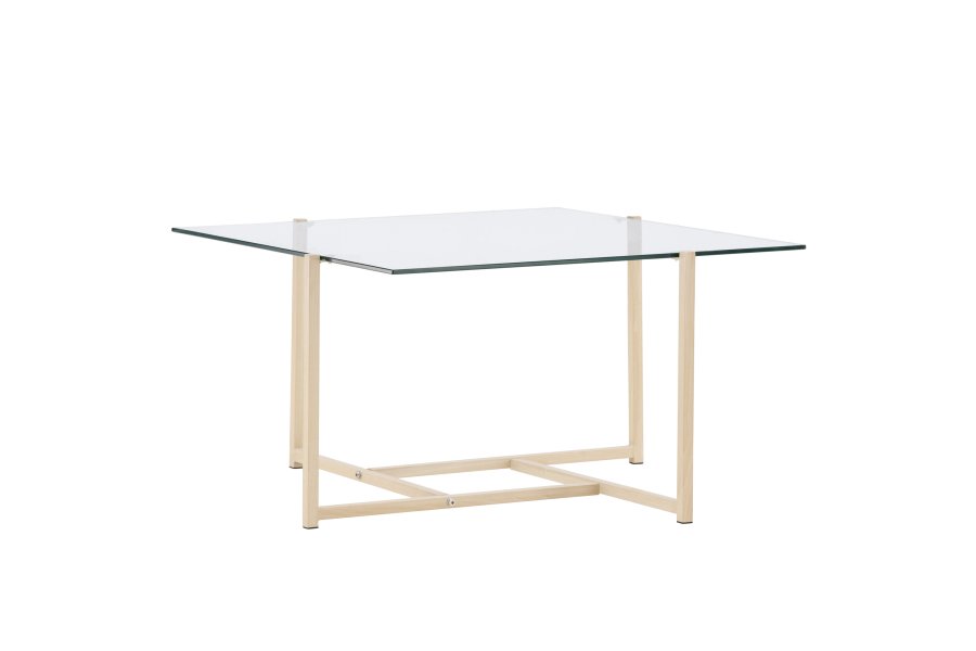 VENTURE DESIGN Hybrid sofabord, kvadratisk - glas og natur stl (80x80)