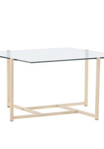 VENTURE DESIGN Hybrid sofabord, kvadratisk - glas og natur stl (80x80)