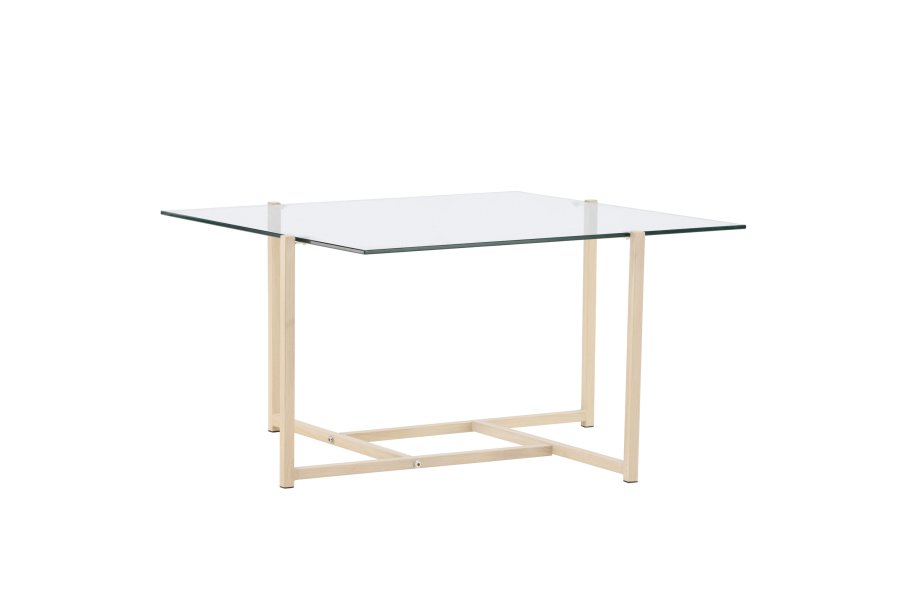 VENTURE DESIGN Hybrid sofabord, kvadratisk - glas og natur stl (80x80)