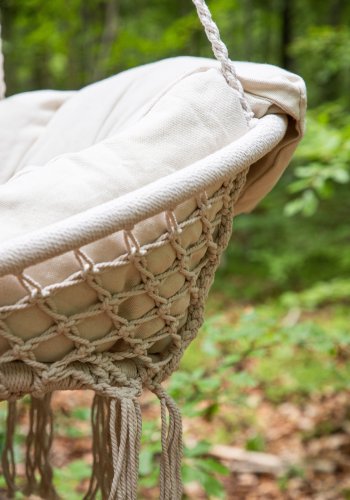 VENTURE DESIGN Hamtic udendrs hngestol, m. pude - hvid stof og reb