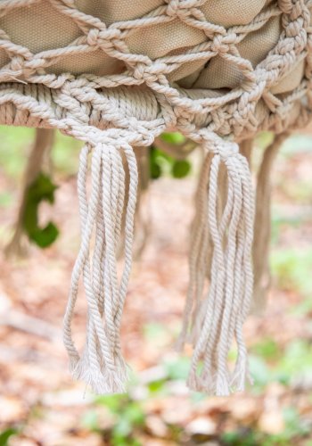 VENTURE DESIGN Hamtic udendrs hngestol, m. pude - hvid stof og reb