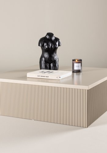 VENTURE DESIGN Lenox sofabord, kvadratisk - beige MDF (90x90)