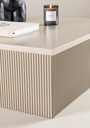 VENTURE DESIGN Lenox sofabord, kvadratisk - beige MDF (90x90)