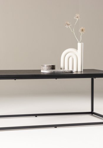 VENTURE DESIGN Mallan sofabord, rektangulr - sort MDF og stl (60x120)