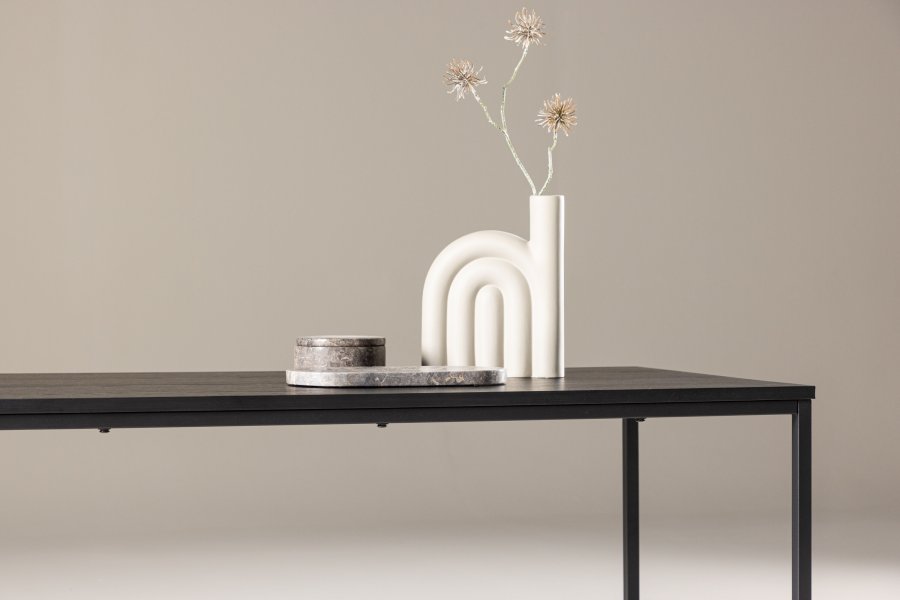 VENTURE DESIGN Mallan sofabord, rektangulr - sort MDF og stl (60x120)